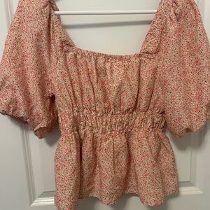 Vineyard Vines Pink Floral Blouse